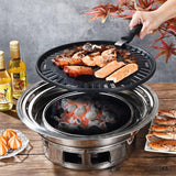 Portable charcoal round burning oven