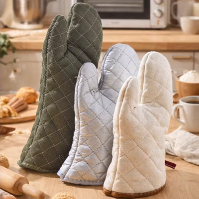 Large size high-temperature gloves (long green)