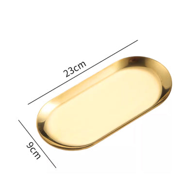 Medium gold oval tray