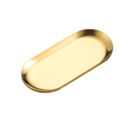 Large oval tray in gold