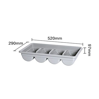 Four grid knife and fork plate