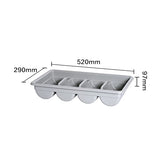 Four grid knife and fork plate