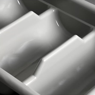 Four grid knife and fork plate