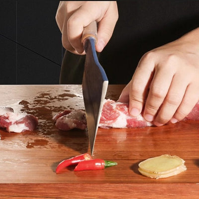 Wooden handled curved knife