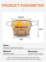 Double ear mesh square mini frying basket