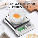 Silver waterproof electronic kitchen scale 3kg/0.1g