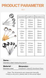 Stainless steel measuring spoon