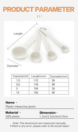 Plastic measuring spoon