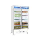 Economical large double-door glass display cabinet