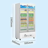 Economical large double-door glass display cabinet