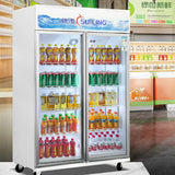 Economical large double-door glass display cabinet