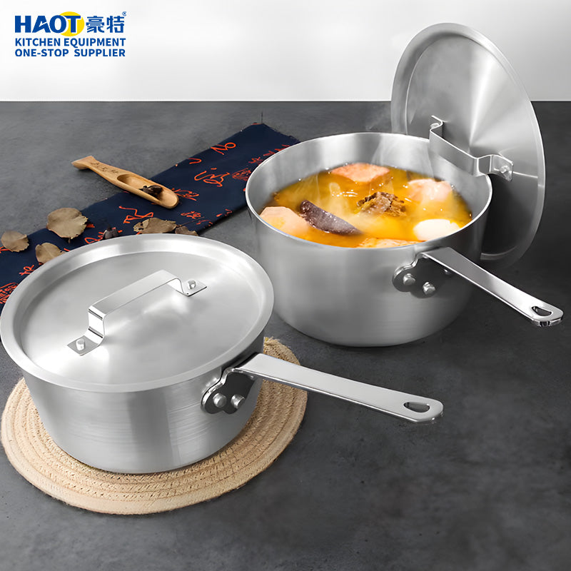 20CM aluminum snow flat pot (with lid)