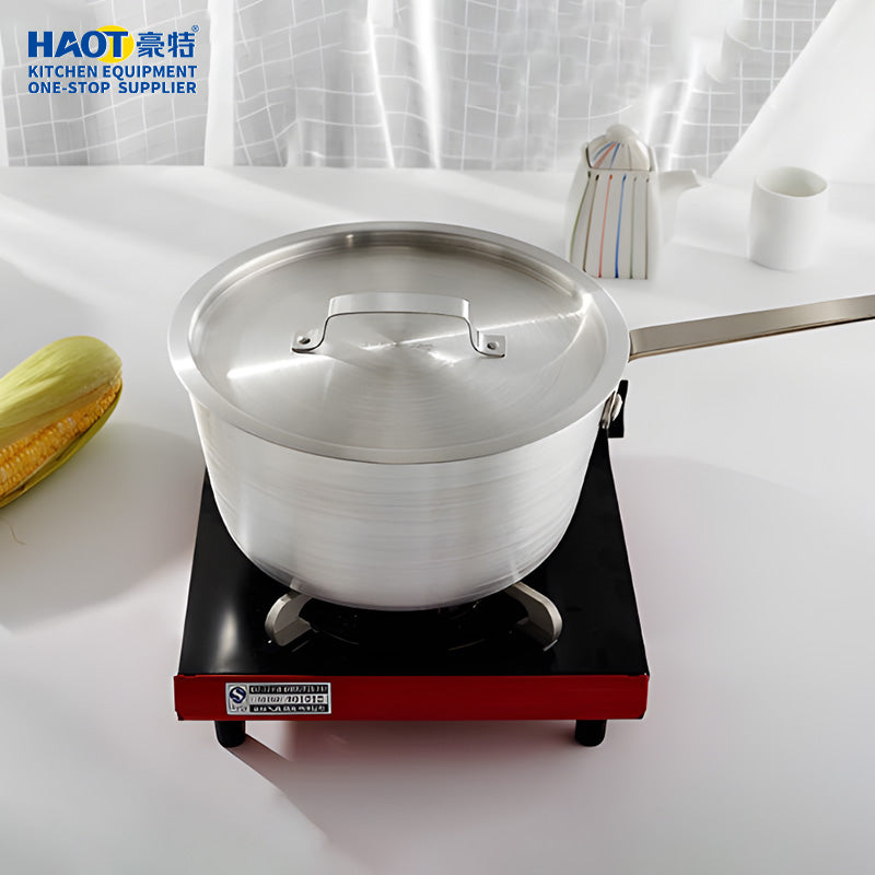 20CM aluminum snow flat pot (with lid)