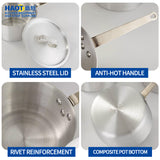 20CM aluminum snow flat pot (with lid)