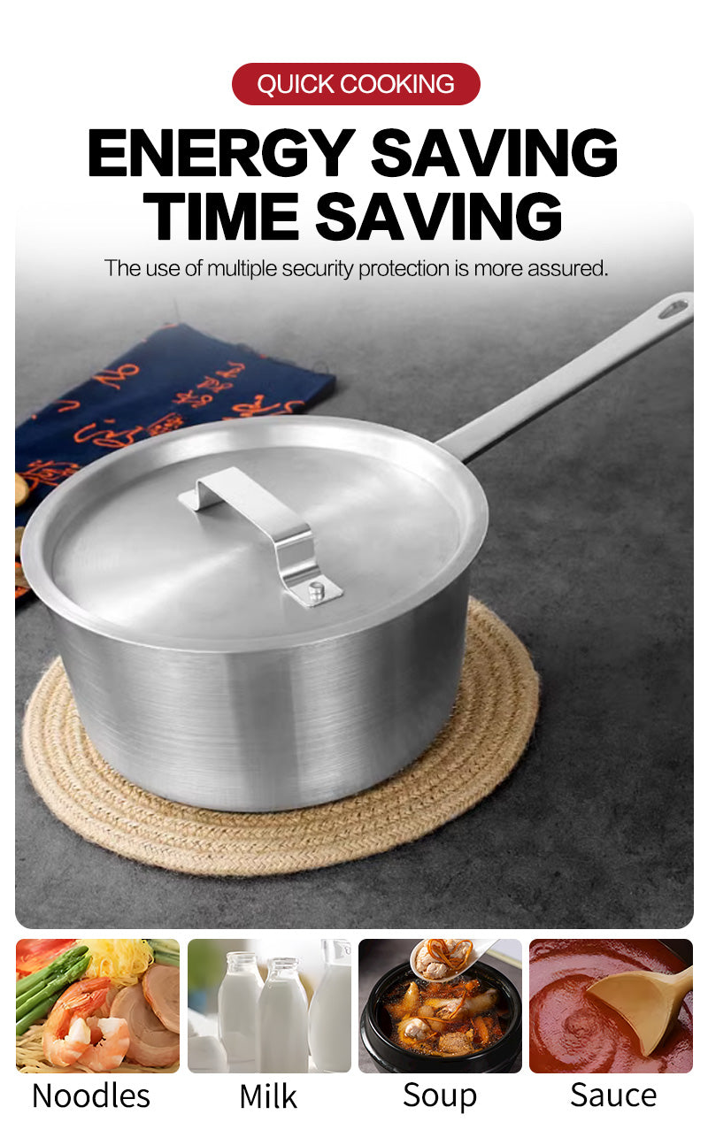 20CM aluminum snow flat pot (with lid)