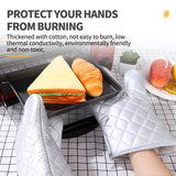 Large silver high-temperature gloves