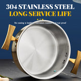 Three-layer steel wood grain titanium shallow pot