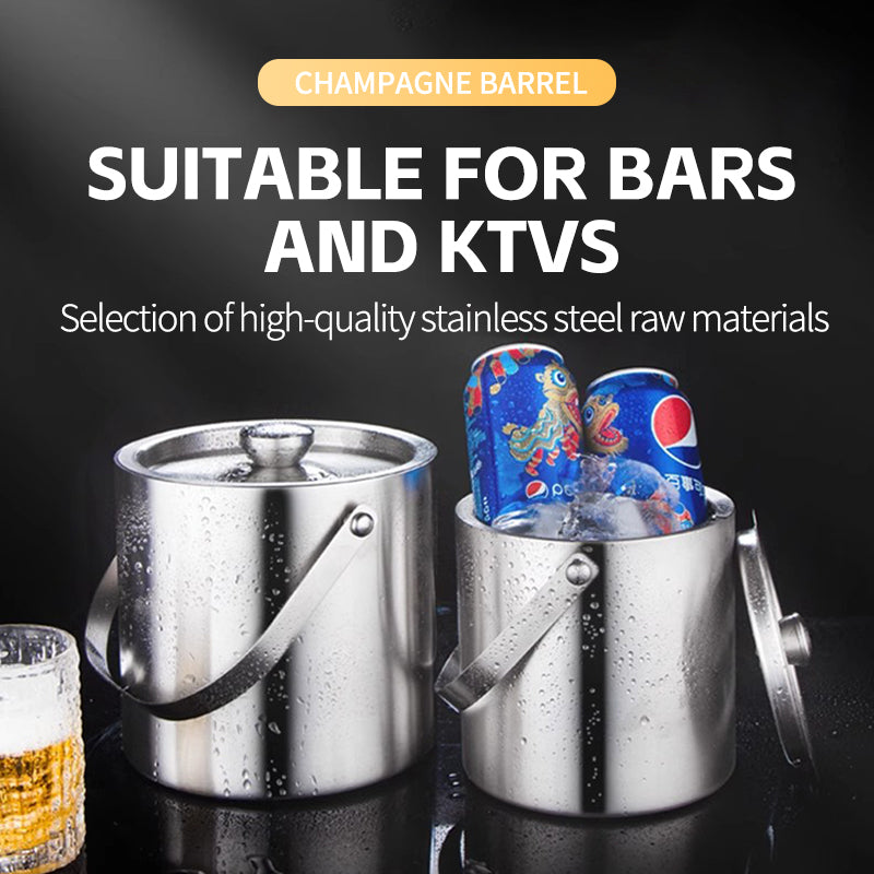 3L stainless steel double-layer ice bucket 11938D