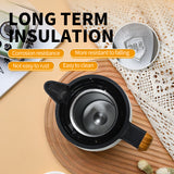 304 white wooden handle insulated kettle 1800ml (digital display with temperature)