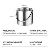 3L stainless steel double-layer ice bucket 11938D