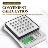 Silver waterproof electronic kitchen scale 3kg/0.1g