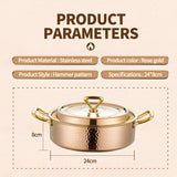 Three layer steel hammer point simple shallow soup pot
