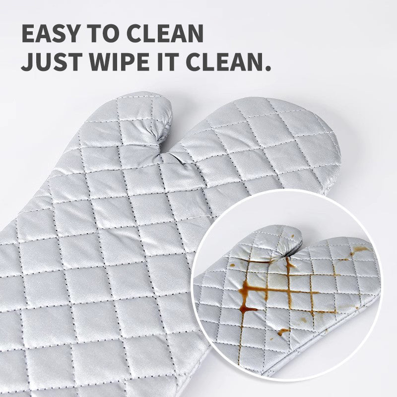 Large silver high-temperature gloves