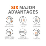 304 white wooden handle insulated kettle 1800ml (digital display with temperature)