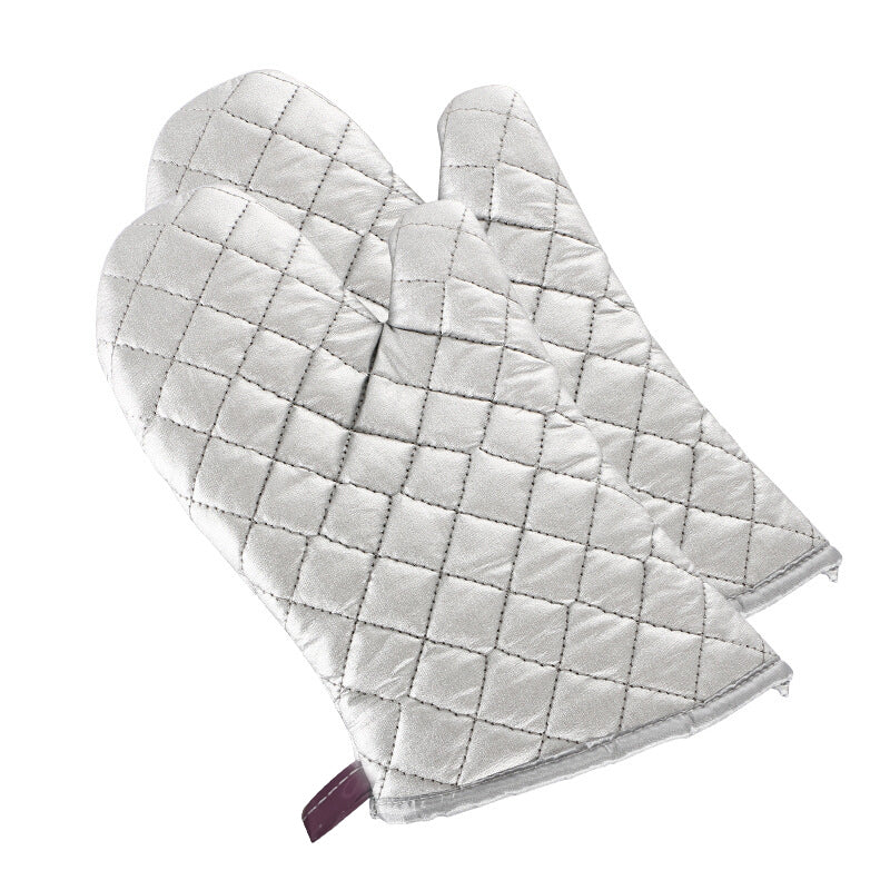 Large silver high-temperature gloves