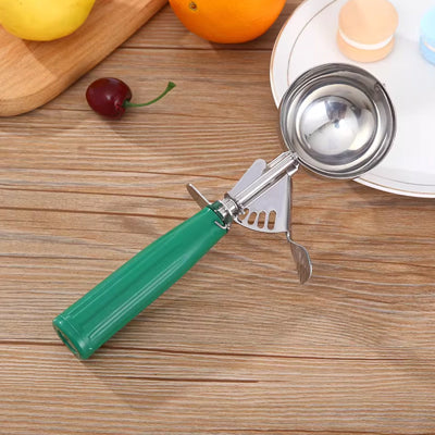Green handle 304 stainless steel ice cream scoop（6.3cm）