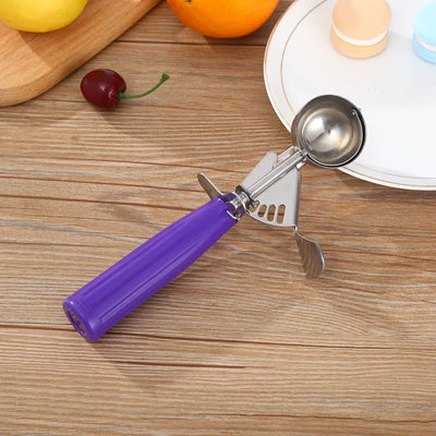Purple handle 304 stainless steel ice cream scoop（4cm）