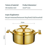 Three-layer steel wood grain titanium shallow pot