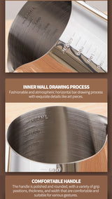 Stainless steel flower cup 600ml (inner and outer steel stamp scale)
