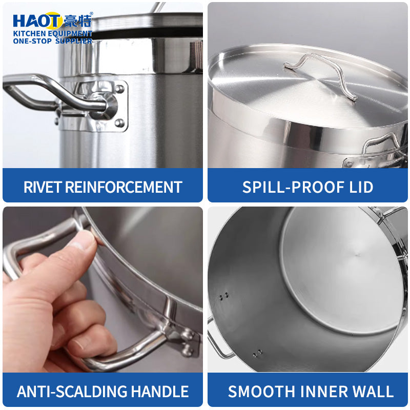 Restaurant Large Capacity Stainless Steel Cooking Hot Stock Pots