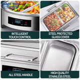 Square electric heating digital display simple large glass dining stove fully enclosed