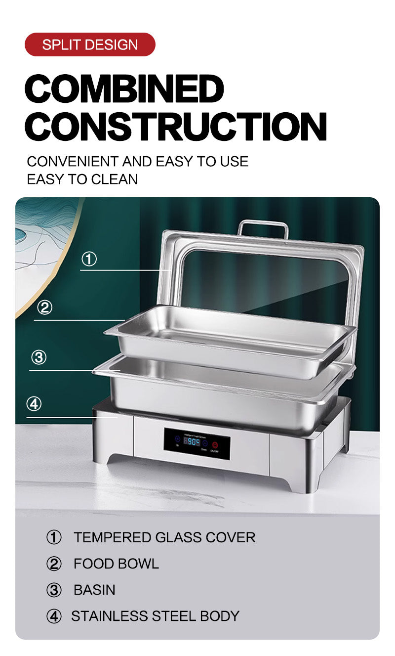 Square electric heating digital display simple large glass dining stove fully enclosed