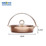 28cm Triple-Layer Stainless Steel Chafing Dish with Brass Finish