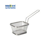 Long handled square mesh mini frying basket