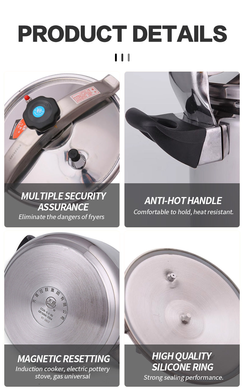 Stainless steel double bottom pressure cooker C18cm/4L