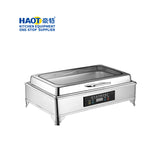 Digital temperature controlled rectangular glass edge dining stove