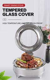 Luxury circular large perspective wrapped buffet stove