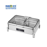 40 CNC short legged luxury digital display temperature control rectangular large glass dining stoves