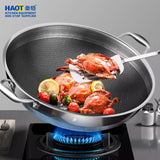 36cm three-layer steel double-sided double ear frying pan