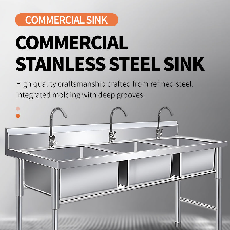 Three groove stainless steel water tank with bracket
