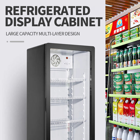 Flat head rounded corner single door refrigerated display cabinet（LSC-230FYPE）