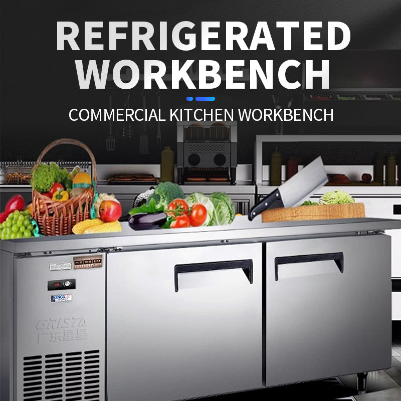 Commercial flat refrigeration and freezing workbench horizontal refrigerator
