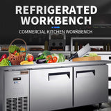 Commercial flat refrigeration and freezing workbench horizontal refrigerator