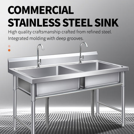 Double groove stainless steel water tank with bracket