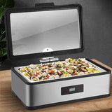 Black border luxury digital display rectangular large glass dining stove