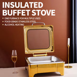 Square hydraulic glass cover visible dining stove high foot (gold)